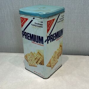 Vintage Cracker Canister Tin Premium Saltine Nabisco Box